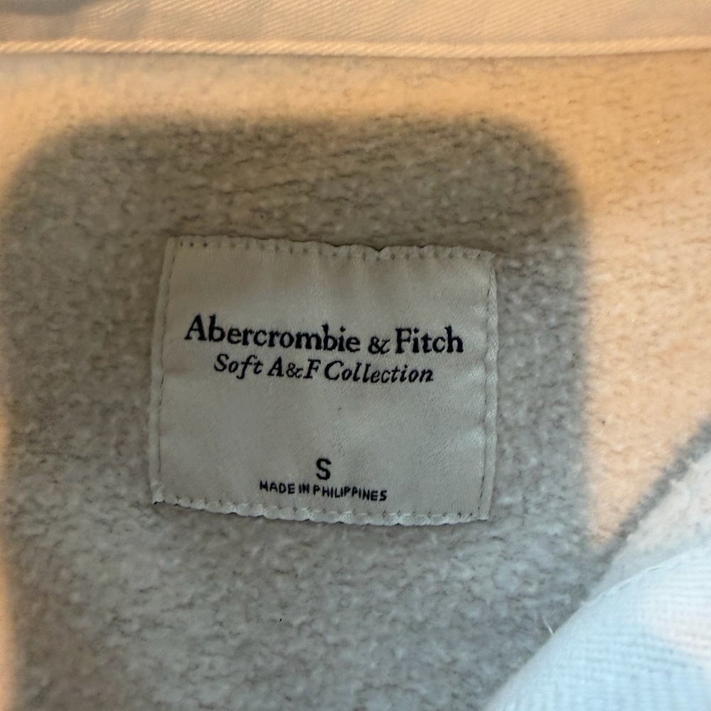 Abercrombie & Fitch Cream and Light Gray Soft A&F Collection Hoodie - Picture 3 of 4